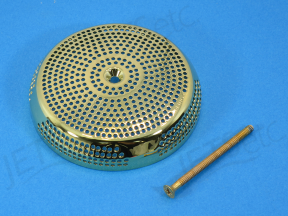 SUCTION COVER 4.25 IN, CENTER HOLE, B. BRASS      